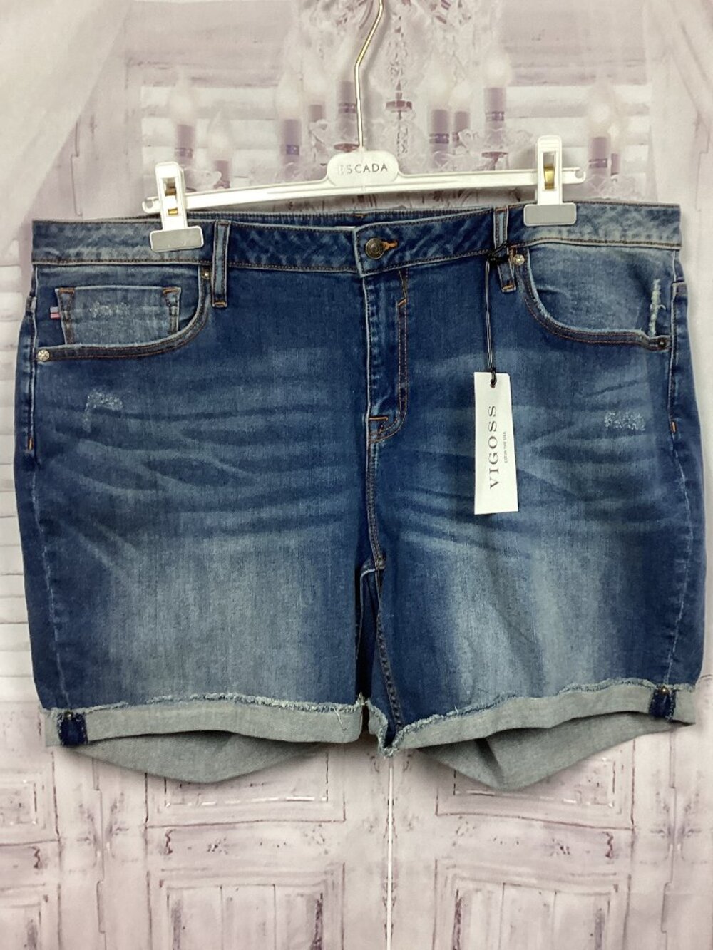 Vigoss Shorts Blue Marley Short Stretch NWT 22